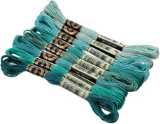 8 Skeins Green Embroidery Thread Green Polyester Embroidery Floss Thread Friends