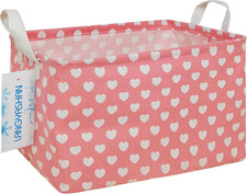 Rectangular Storage Bin Collapse Canvas Fabric Cartoon Storage Basket with Handl