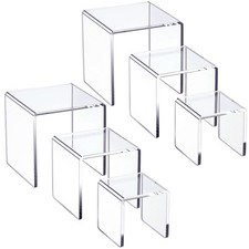 HIIMIEI Clear Acrylic Display Risers 2 Sets, ...
