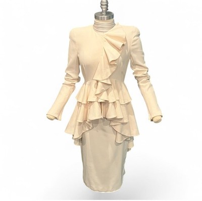 ALEXANDER MCQUEEN 2011 Evening Suit Set Dramatic Ruffled Blazer and Skirt