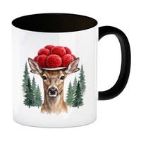 Reh Mit Bollenhut Kaffeebecher In Schwarz Schwarzwald Motiv