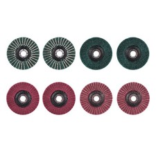 8PCS 4 Inch Red  Green Nylon Fiber Flap Discs Set Assorted Sanding 7.86 per disc