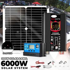 Off Grid Solar System 6000W Inverter 30A Controller Solar Panel Set for Home RV