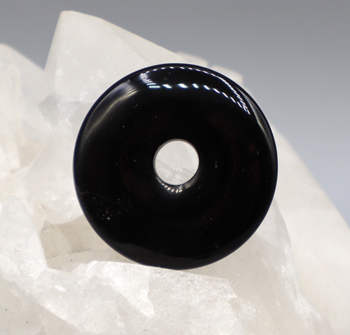 ONYX schwarz Anhänger Donut ca. 30 mm Pi-Scheibe Edelstein Anhänger ONYX schwarz Anhänger Donut ca. 30 mm Pi-Scheibe Edelstein Anhänger