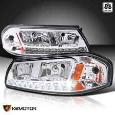 Clear Fits 2000-2005 Chevy Impala Led Strip Headlights Lamps Leftright 00-05
