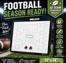 Quartet Magnetic Dry Erase Tournament Bracket Board 11x14 w Easel Marker Magnets