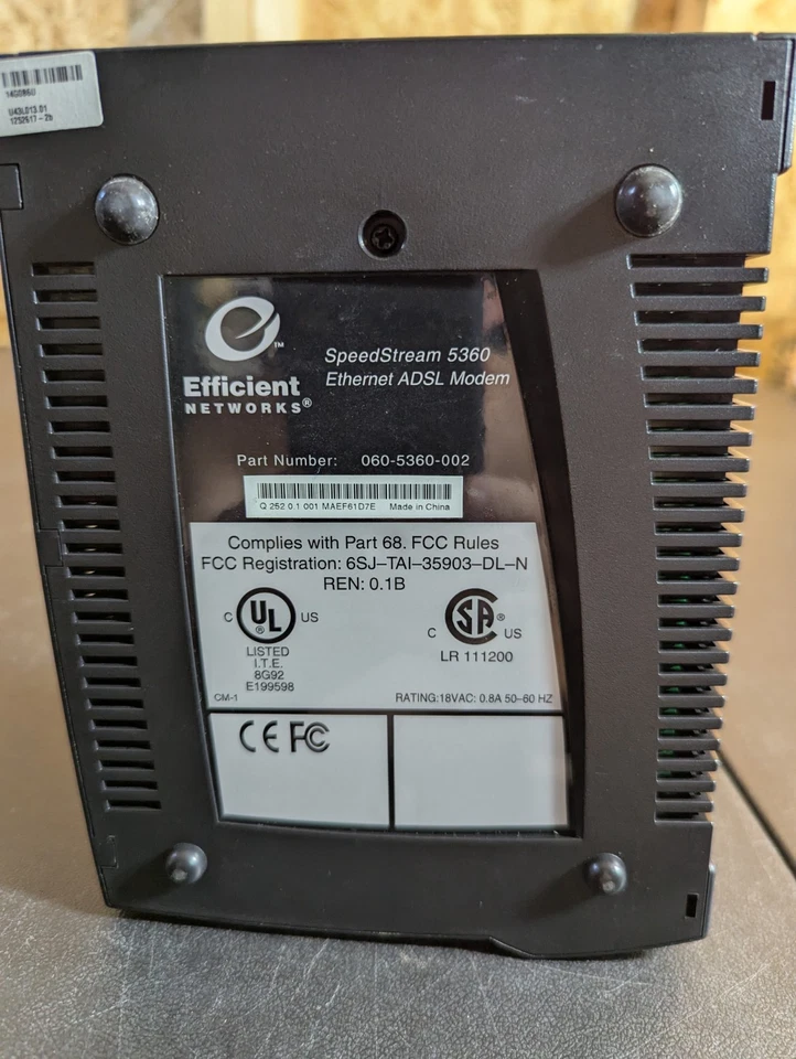 Efficient Networks SpeedStream 5360 REN 0.1B ADSL Modem - Unit Only - Image 4 of 4