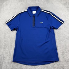 Lacoste Sport Polo Shirt Mens Medium Blue Ultra Dry Tennis Golf Pickleball M
