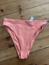 Aerie high cut cheeky bikini bottoms orange medium