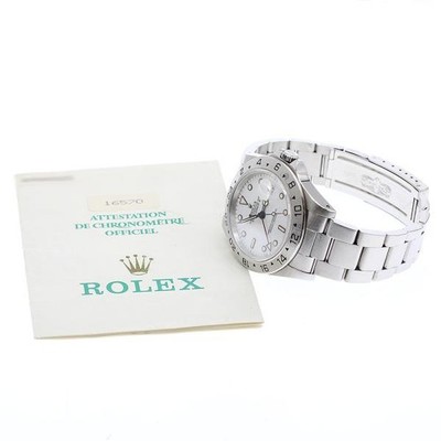 Rolex Explorer II 16570 39mm SS White Dial Automatic Date, GMT Watch #C1483