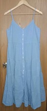 Bila 77 Fit And Flare Button Up Maxi Dress Womens Size Large Light Blue...
