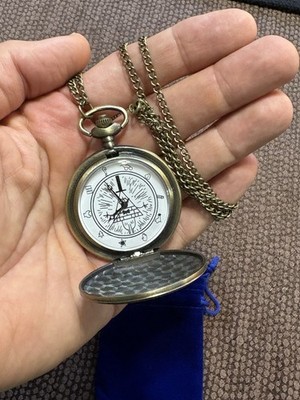 Gravity Falls Bill Cipher Inspired Bronze Pocket Watch Chain & Gift Pouch