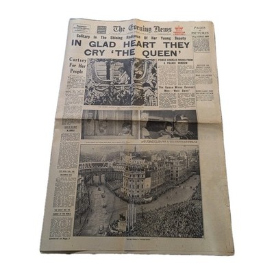 The Evening News 2. Juni Krönungsausgabe Krönung von Queen Elizabeth II