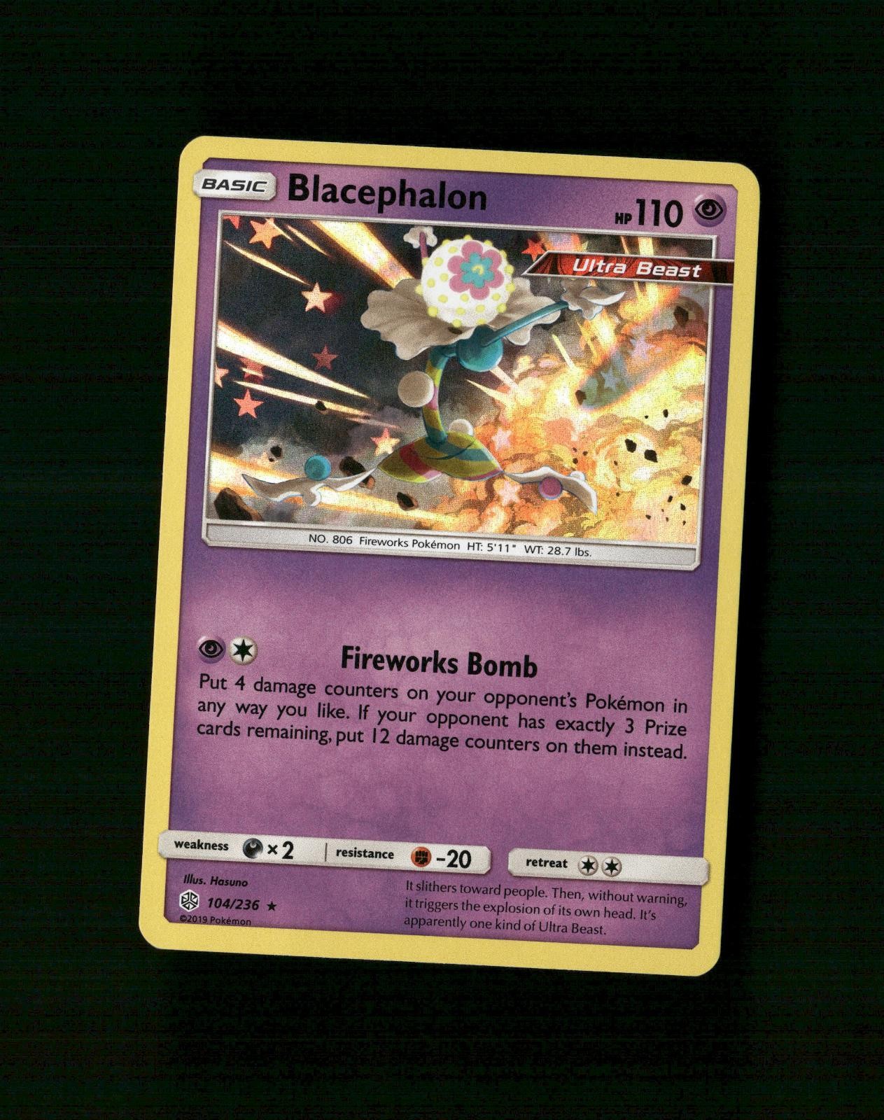 Blacephalon 104/236 Holo Rare Cosmic Eclipse Pokemon Holo Near Mint D-1
