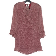 NWT Lulus Dress Floral Cottage Dark Academia Boho Retro Prairie Burgundy Size XS