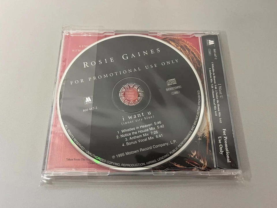 Rosie Gaines – I Want U - Promo Maxi CD Single © 1995 (Mixes) (Prince) - Image 2 of 2