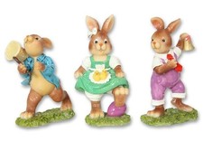 Osterhasen-Familie lustige Dekofiguren 3er-Set 12cm  #49532