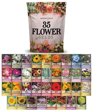 , Flower Seeds Packets for Planting 35 Individual Varieties Perennial, Annual...