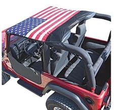 VDP 9702JKB-1 KoolBreez Brief Top American Flag Sun Screen for 97-06 TJ Wrangler
