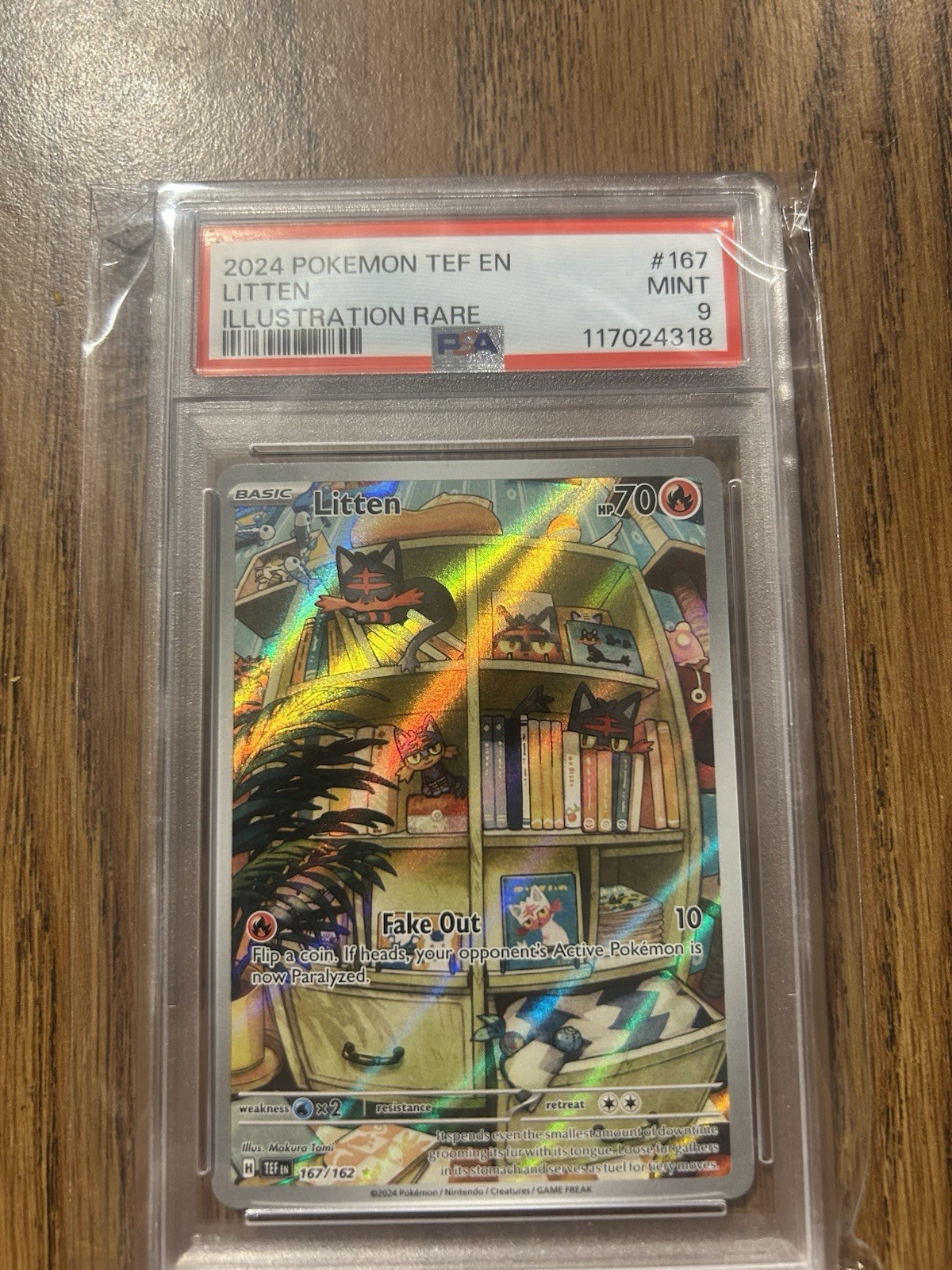 Pokémon Litten Temporal Forces 167/162 PSA 9 NM/Mint Condition