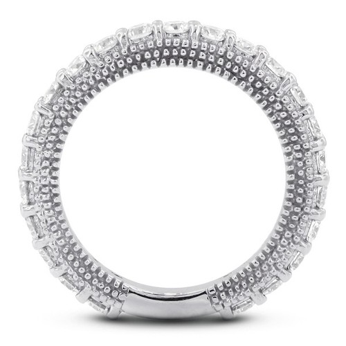 Anillo de oro blanco con diamantes naturales brillantes redondos D SI2 3,21 ctw D SI2 - Imagen 15 de 17