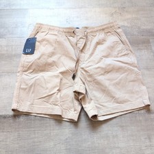 New Gap Men's Stretch Pull-On Drawstring Shorts Khaki Beige Size L