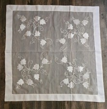 Table Topper White Sheer 33 Inch Square Overlay