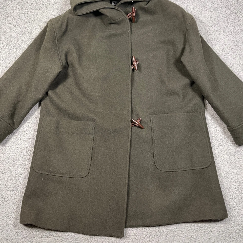 Mackintosh Wool Coat Mens XL Green Made in USA Cuffed Sleeves Hooded Oversized - Image 2 of 4
