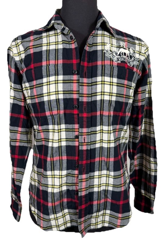NWOT WOMENS RALPH LAUREN DEER EMBROIDERED CREST FLANNEL SHIRT SZ 14