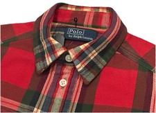 NEW POLO RALPH LAUREN DRESS SHIRT BOYS 5 LOW PILE RED FLANNEL PLAID