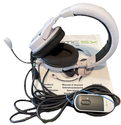 Sharkoon White Xtatic SX Xbox 360 Stereo Headset USB Microphone Mic Headphones