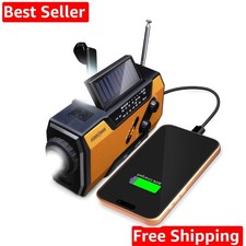 NOAA Emergency Weather Radio A1 7400mWh Portable Power Bank, AM/FM, USB/Solar...