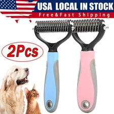 2Side Dog Brush for Shedding Dematting Pet Grooming Cat Hair Undercoat Rake Comb