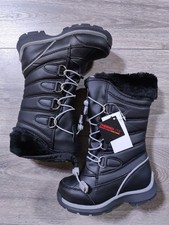 Lands End Boots Little Girls Size 9 Black Insulated Winter Snow Shoes Kids