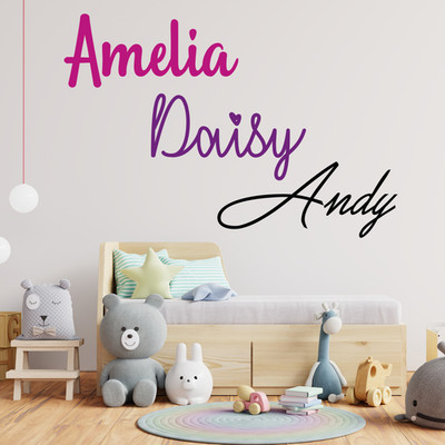 Personalisierter großer Name Vinyl Aufkleber Wandtattoo mehrere Farben Schlafzimmer