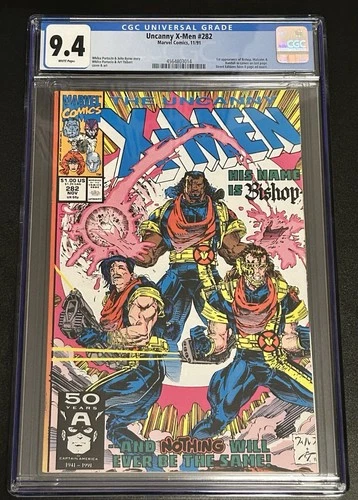 Uncanny X-Men 282 Comic Book CGC 9.4 White Pages, 1st Appearance Of Bishop