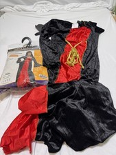 Women's Vampire Countessa Vampiress Halloween Costume Red Black Dress Medium