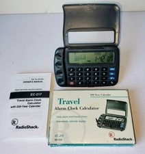 Vintage Radio Shack EC-217 Travel Alarm Clock Calculator W/Box Working RARE