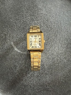 Casio Gold Tank Watch LTP-V007 Women's Princess Diana Style Roman Dial
