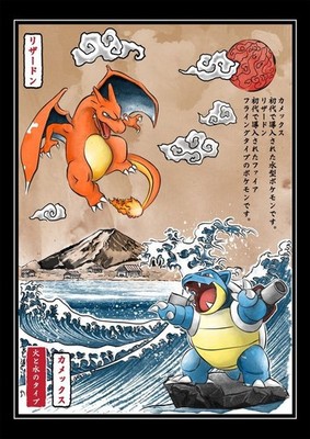 Charizard vs Blastoise Poster | Pokémon Battle Wall Art | Anime Print Gift