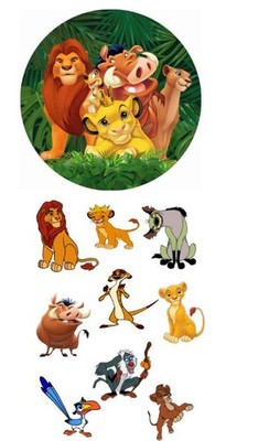 Lion Löwe Tierkönig Essbar Zuckermasse Tortenbild Tortenaufleger + 4 Muffin