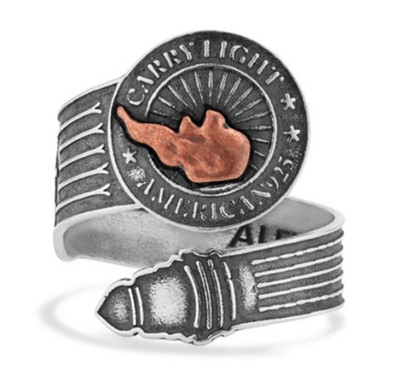 ALEX AND ANI Liberty Copper Carry Light  Spoon Ring Sterling Silver Adjustable