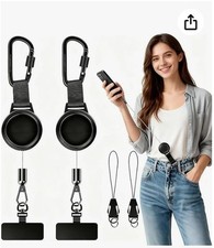 2 Pack Anti-Theft Phone Tether, Retractable Phone Lanyard with Steel Cable