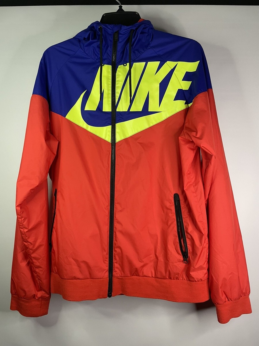 Rare Nike Windrunner GX1 Windbreaker Jacket Red Blue Nylon Soft Glanz Medium