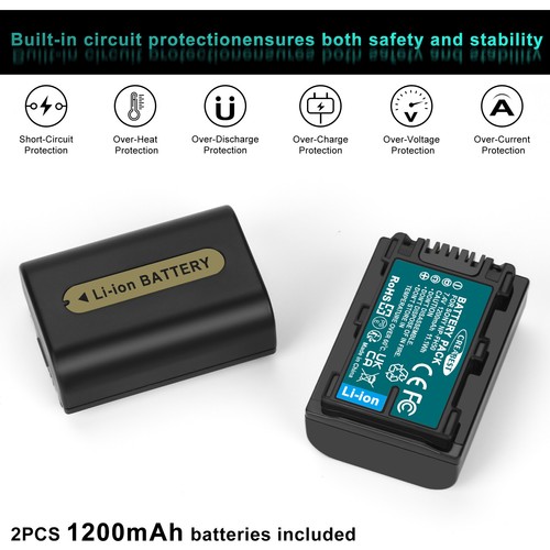 2x NP-FH50 Battery For Sony NP-FH30 NP-FH40 NP-FH60 NP-FH70 NP-FH100 + Charger - Picture 3 of 20