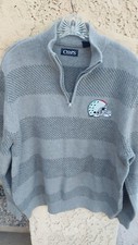 Ohio State Buckeyes zip collar sweater, varigated gray stripes, sz 2XL, by Chaps