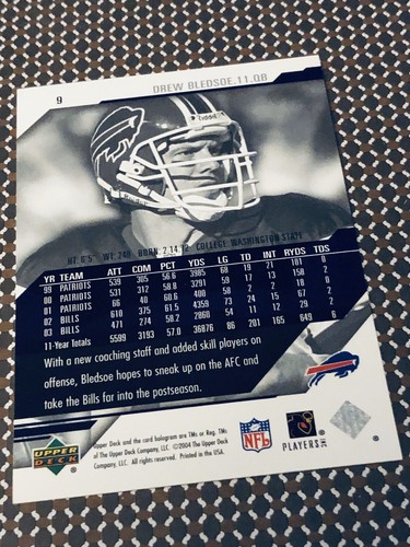 2004 ~ DREW BLEDSOE #9 / UPPER DECK - PRO SIGS FOOTBALL CARD / MINT - Picture 7 of 23