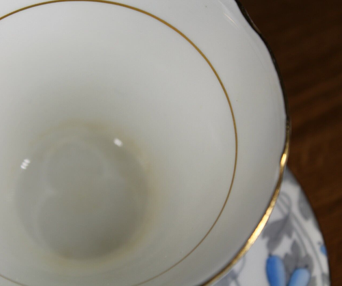 Royal Grafton - Ashley - 5830 - Cup & Saucer Set - Blue Gray Floral - England - Picture 3 of 5