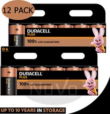 DURACELL PLUS SIZE D 100% LIFE GUARANTEE ALKALINE BATTERIES LR20 MN1300 LONG EXP