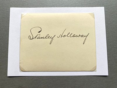 STANLEY HOLLOWAY ( 1982) signed vintage Ausschnitt 10x15 Autogramm